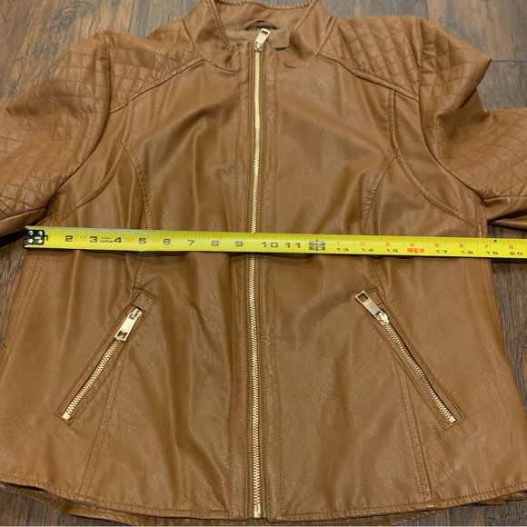 Guess Faux Leather Jacket - Cognac - XL - Picture 9 of 11